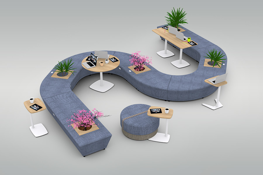 Áreas colaborativas | Pufes modulares